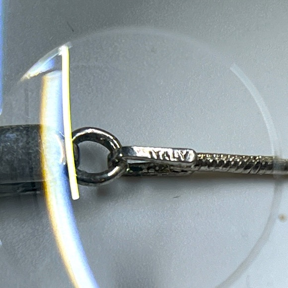 925 Sterling Silver Italy Vintage Wooden Hand Painted Dloral Bead Necklace - Picture 3 of 6